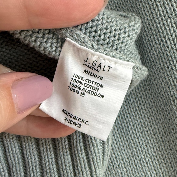 John Galt Brandy Melville Button Cardigan Academia Sage Green Cotton One Size - Picture 4 of 6